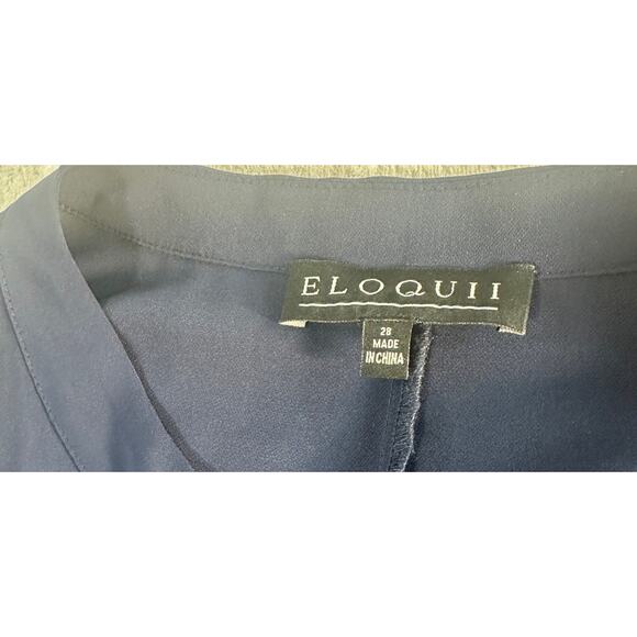 ELOQUII Women’s Notch Collar Blouse – Navy – Size 28 Plus - Picture 5 of 11